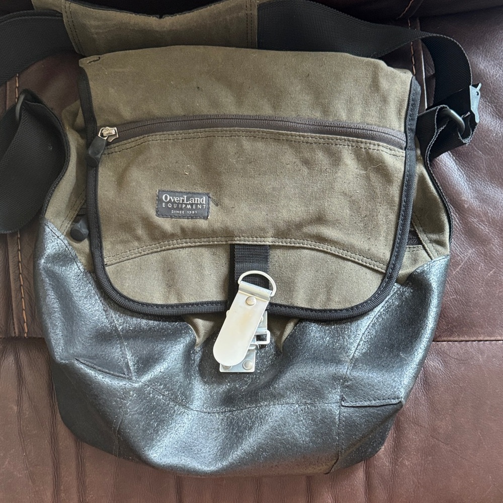 Vintage Overland Equipment Olive and Black Messenger Bag
